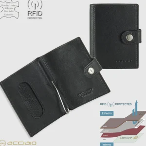Portafoglio Mini in pelle con Fermasoldi a molla