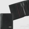 Portafoglio Piccolo con Fermasoldi Clip Portamonete in pelle Nero