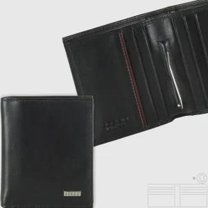 Portafoglio Piccolo con Fermasoldi Clip Portamonete in pelle Nero