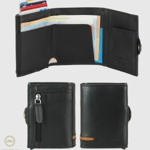Portafoglio porta card Box Popup Rfid in pelle Nero