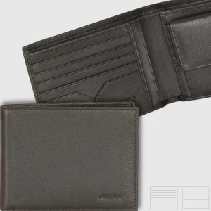 Portafoglio uomo classico portamonete 4cc in pelle Soft Moka