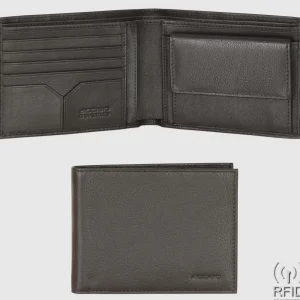 Portafoglio uomo classico portamonete 4cc in pelle Soft Moka