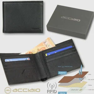 Portafoglio uomo classico 8 carte di credito in pelle