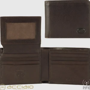 Portafoglio uomo in pelle 12cc con patta Greg Moka