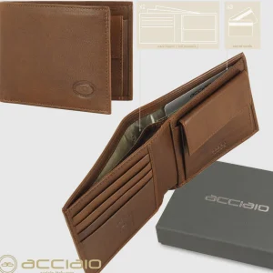 Portafoglio uomo in pelle classico con portamonete Scott Castagno