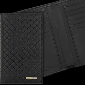 Portafoglio Verticale uomo in pelle intrecciata, 12 carte credito
