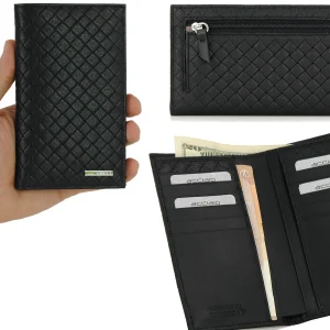 Portafoglio Verticale uomo in pelle intrecciata, 12 carte credito