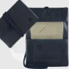 Portatabacco in pelle con laccio, cuoio Blu