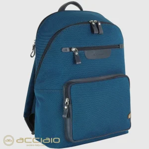 Zaino porta pc Geo 15" tessuto e pelle Blu Cobalto
