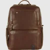 Zaino porta pc grande in pelle Liverpool 17" Castagno