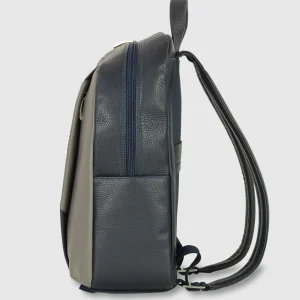 Zaino porta PC in Pelle Medio Blu Grigio