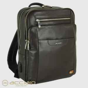Zaino porta pc piccolo Zip 13" pelle Moka