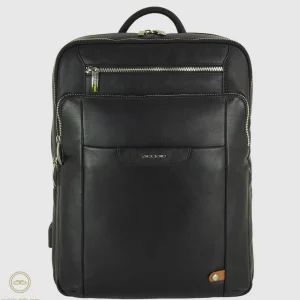 Zaino porta pc Zip 15" pelle Nero