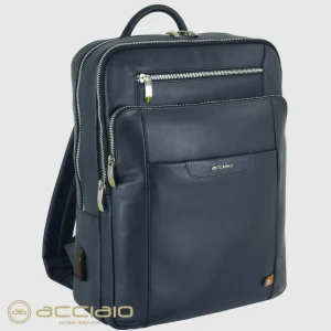 Zaino porta pc Zip 15" pelle Blu