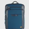Zaino porta pc Zip 15" tessuto e pelle Blu Cobalto