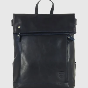 Zaino Roll-top in pelle Oxford St. 13" Blu